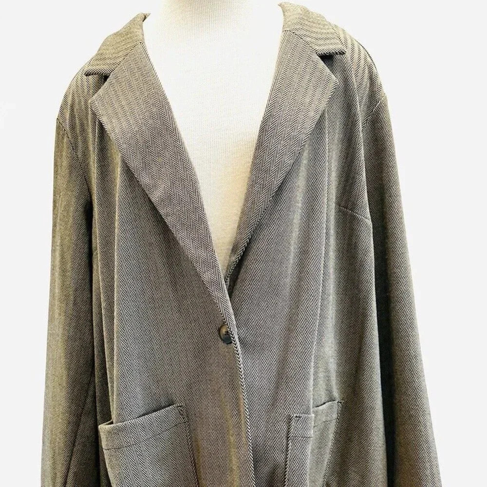 NWT CROFT&BARROW Women Long Sleeve One Button Career Blazer Jacket Plus Size 3X